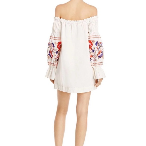 Free People White Floral Off-Shoulder Mini Dress - Picture 2 of 8